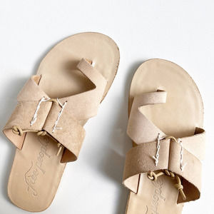 EUC Free People Tan Leather Sophie Slip On Sandal Size 38/7.5-8